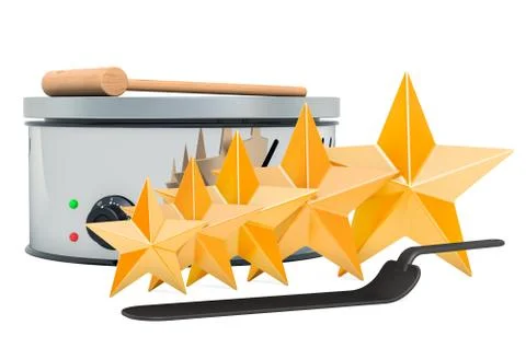 Customer rating of pancake maker, concept. 3D rendering Illustrazione stock