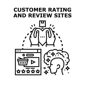 Customer rating review website evaluating user experience Stock Illustration
