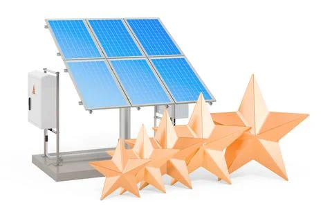 Customer rating of solar panel. 3D rendering Stock Illustration