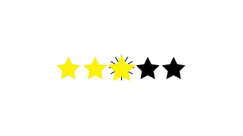 Customer rating stars animation evolving from two to four yellow stars on w.. 動画素材 331530988