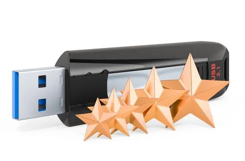 Customer rating of usb flash. 3D rendering Stockillustratie