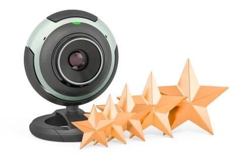 Customer rating of webcam concept. 3D rendering Stock Illustration