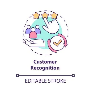 Customer recognition concept icon Stock Illustration