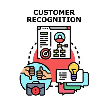 Customer recognition process with data, feedback, and communication Stock-Illustration