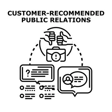 Customer recommended public relations and business reputation management Stock Illustration