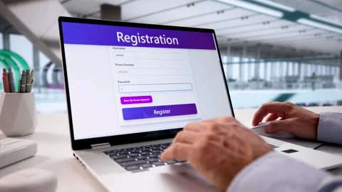 Customer Registration And Login On Computer Stock Footage 322839076