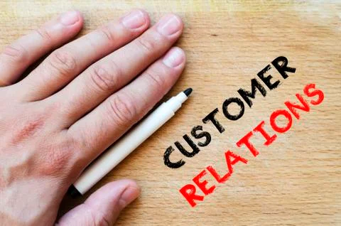 Customer relations text concept Stock Photos