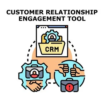 Customer relationship engagement tool concept vector illustration Stock Illustration