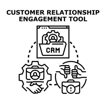 Customer relationship engagement tool concept vector illustration Stock Illustration