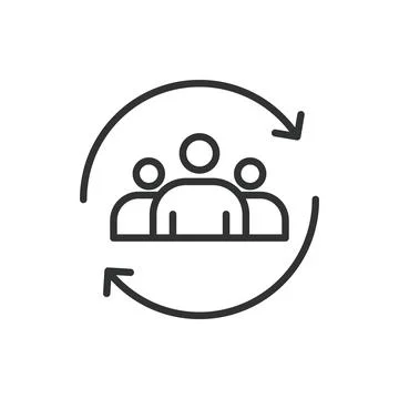 Customer relationship icon in line design. Customer, relationship, engagement Stock Illustration