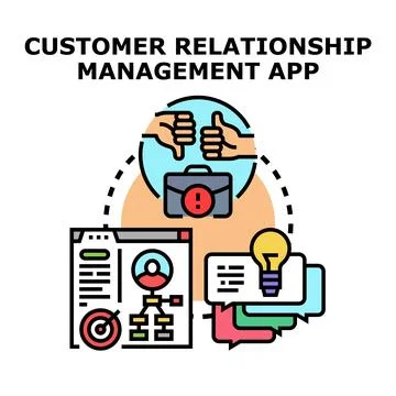 Customer relationship management app planning and feedback system Stock Illustration