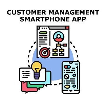 Customer relationship management application strategy development 스톡 일러스트