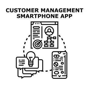 Customer relationship management application strategy development Stock Illustration