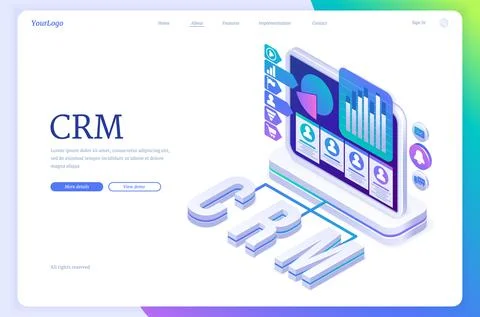 Customer relationship management banner Stock Illustration