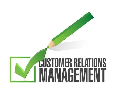 Customer relationship management check mark Stock Illustration