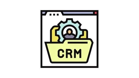 Customer relationship management color icon animation Stock Footage 326110537