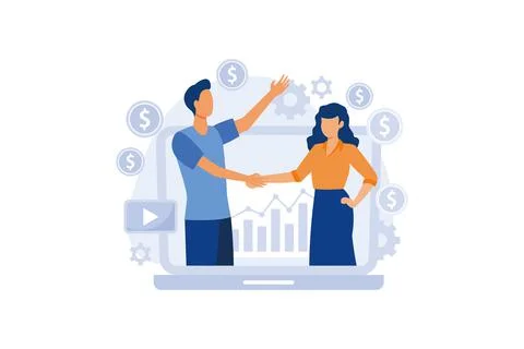 Customer relationship management concept background. CRM vector illustration. Stock Illustration