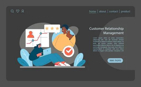 Customer Relationship Management concept. Enhancing client satisfaction through Stock Illustration