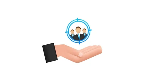 Customer relationship management concept with hands. Organization of data on Stock Footage 197027458