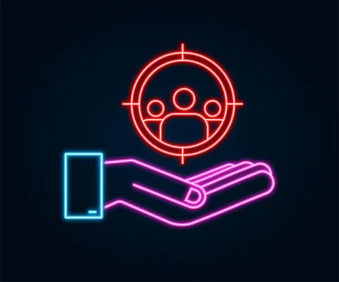 Customer relationship management concept with hands. Organization of data on Stock-Illustration