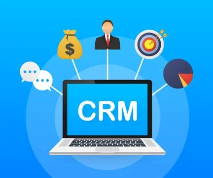 Customer relationship management concept. Organization of data on work with c Stock Illustration
