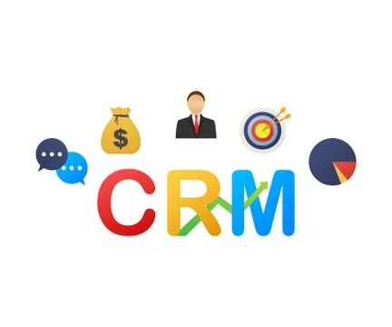Customer relationship management concept. Organization of data on work with c Stock Illustration