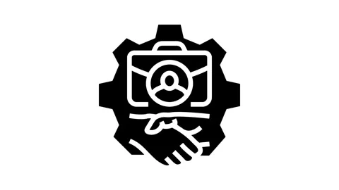 Customer relationship management crm glyph icon animation Stock Footage 326139880