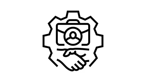 Customer relationship management crm line icon animation Stock Footage 326121552