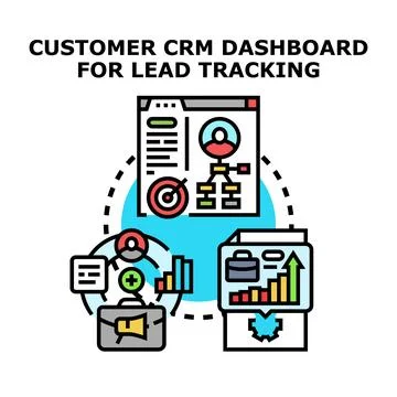 Customer relationship management dashboard for lead generation Stock Illustration
