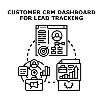 Customer relationship management dashboard for lead generation Stock Illustration