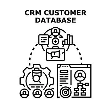 Customer relationship management database system concept Stock Illustration
