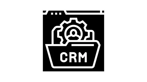 Customer relationship management glyph icon animation Stock Footage 326147665