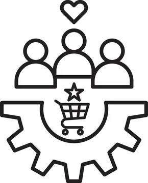 Customer relationship management icon vector 库存插图