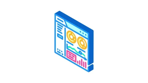 Customer relationship management isometric icon animation Stock Footage 327284168