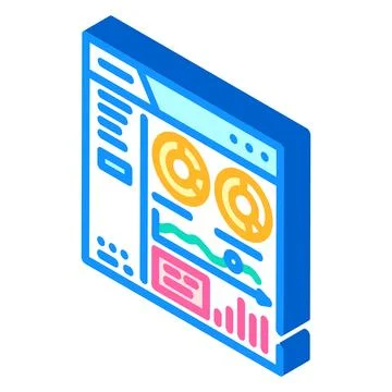 Customer relationship management isometric icon vector illustration Illustrazione stock