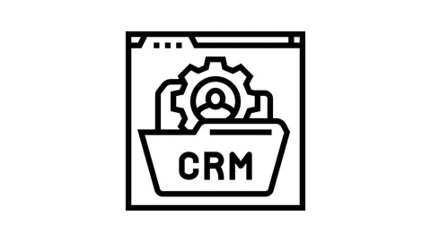 Customer relationship management line icon animation Stock Footage 326127577