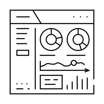 Customer relationship management line icon vector illustration Stock Illustration