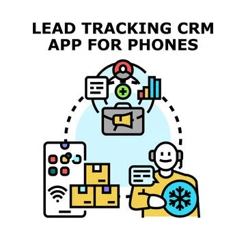 Customer relationship management mobile app concept Stock Illustration