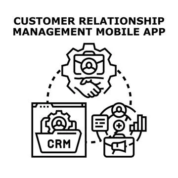 Customer relationship management mobile app concept Stock Illustration