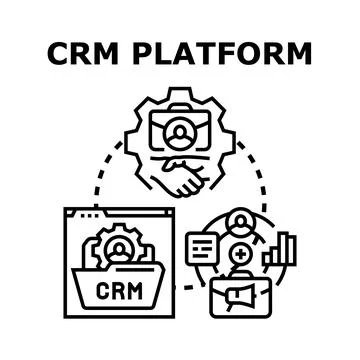 Customer relationship management platform development strategy 库存插图