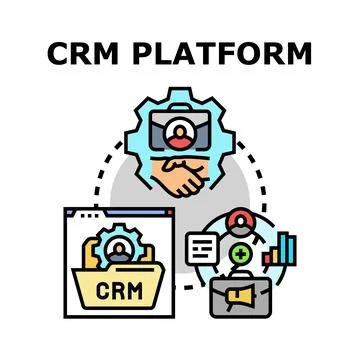 Customer relationship management platform development strategy Stock Illustration