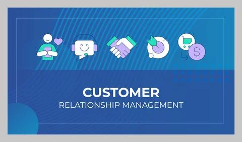 Customer relationship management presentation slide template 스톡 일러스트