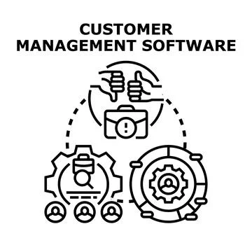Customer relationship management software for business strategy Ilustração Stock