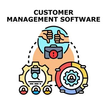 Customer relationship management software for business strategy 스톡 일러스트