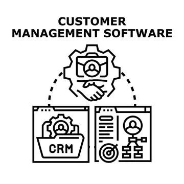 Customer relationship management software developing business success 스톡 일러스트