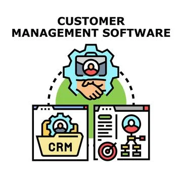 Customer relationship management software developing business success 스톡 일러스트