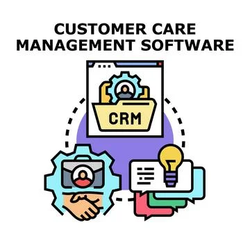 Customer relationship management software system developing business 스톡 일러스트