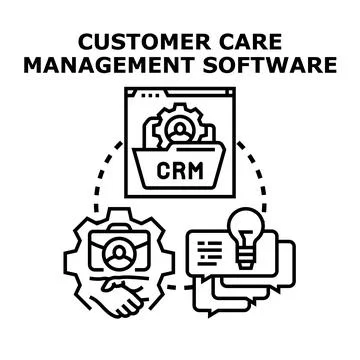 Customer relationship management software system developing business Stock Illustration