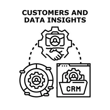 Customer relationship management strategy using data insights 스톡 일러스트