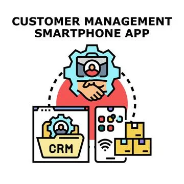 Customer relationship management strategy using modern smartphone application Stock Illustration